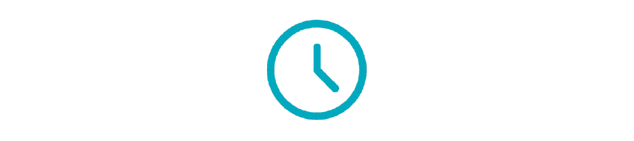 A simple clock icon in a circular design.