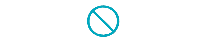Blue prohibition symbol inside a circular outline.