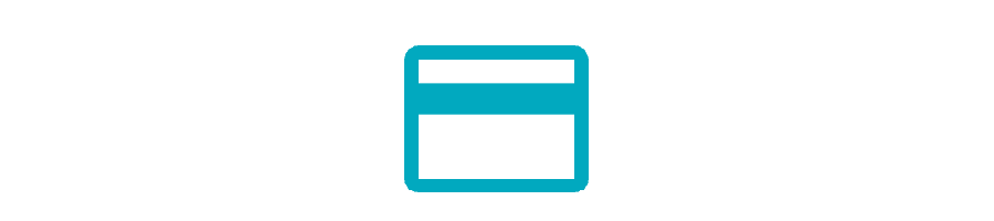 A turquoise rectangular icon with two horizontal lines.