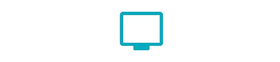 Blue outline of a computer monitor.